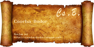 Csorba Bodor névjegykártya